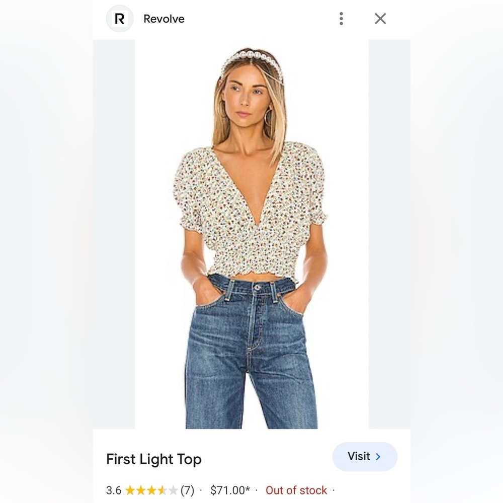 REVOLVE Faithfull the Brand floral cropped blouse X- Small